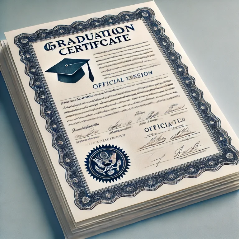 Original graduation certificate document