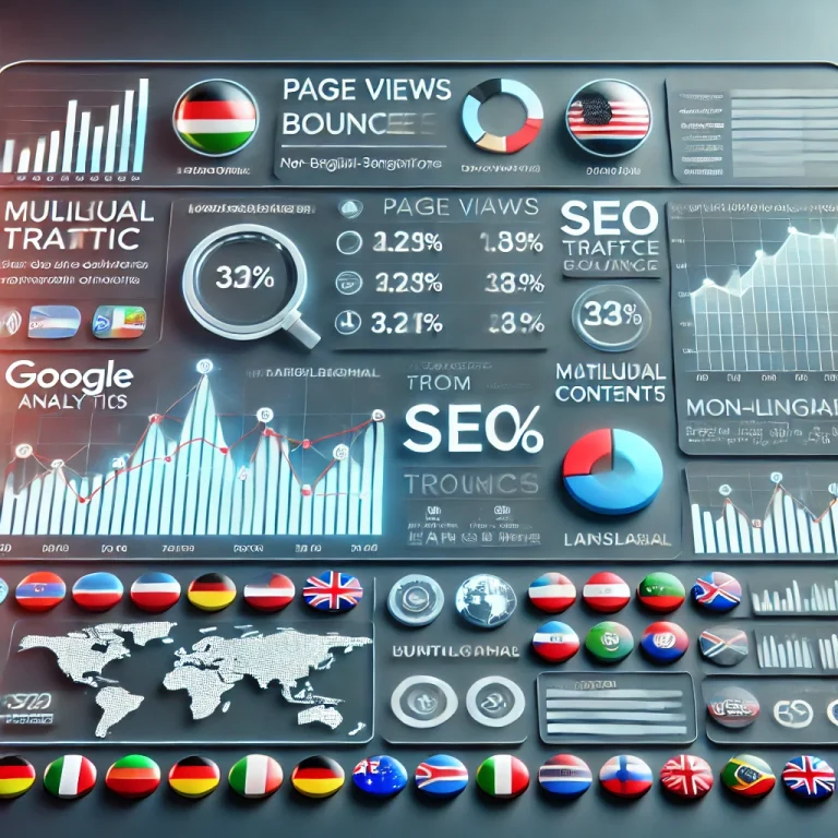 SEO dashboard showing performance of multilingual content.