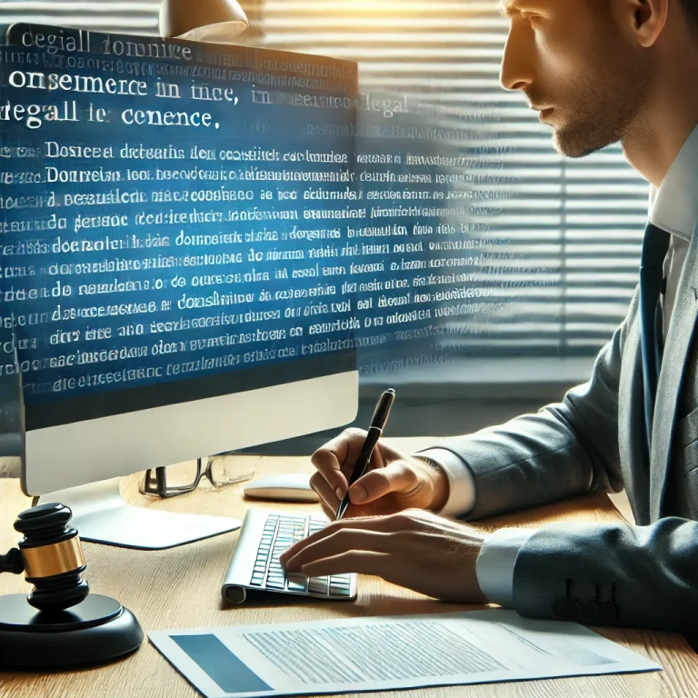 Professional translator reviewing legal documents