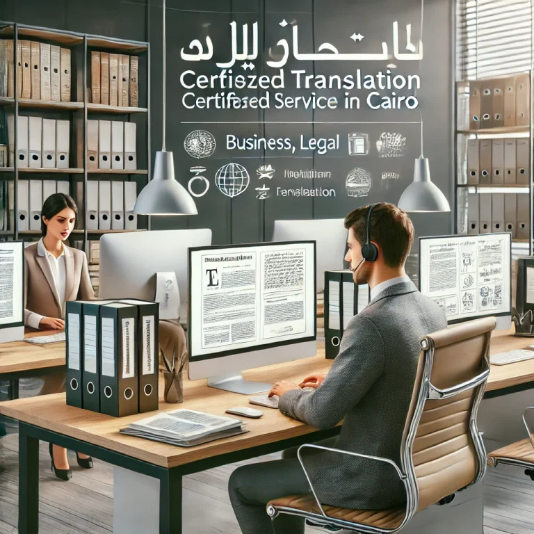 Professional translation office in Cairo offering certified translation services.